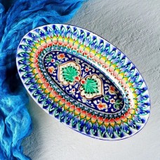 Блюдо Ришатская керамика "Узоры" 34см, разноцветное, овальное