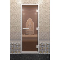 Дверь банная DoorWood 1900х700 Хамам (Бронза) 3 усиленных петли коробка аллюминий